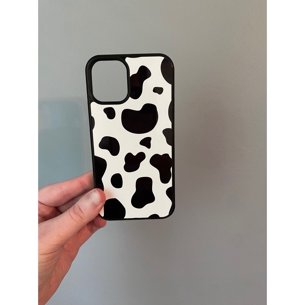 Phone Case‎ iPhone 12 Mini Unisex Black White Cow Print Spotted Animal Pattern